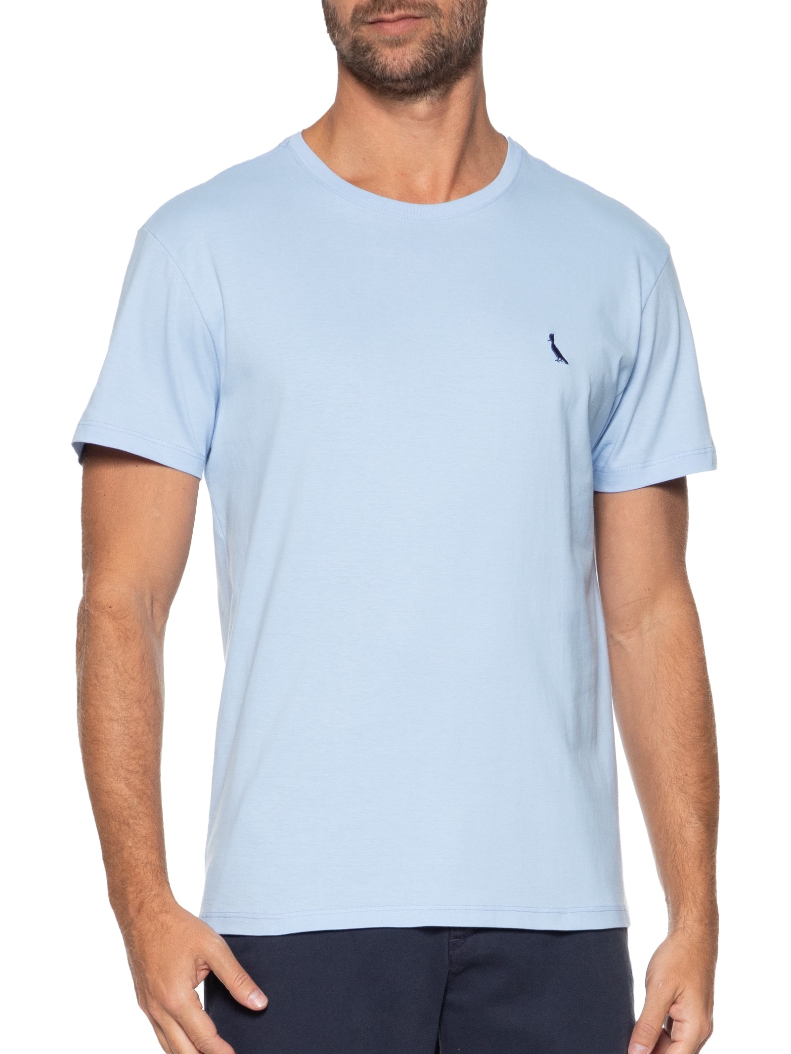 Camiseta Masculina Manga Curta Gola Careca Azul Reserva