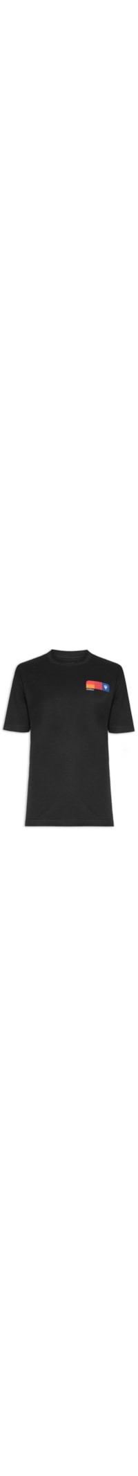 Camiseta Masculina Manga Curta Gola Careca Big Color Blocks - Preto