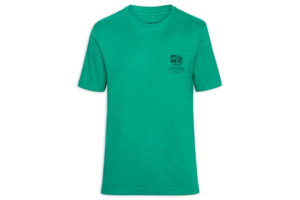 Camiseta Masculina Manga Curta Gola Careca Big Vintage - Verde