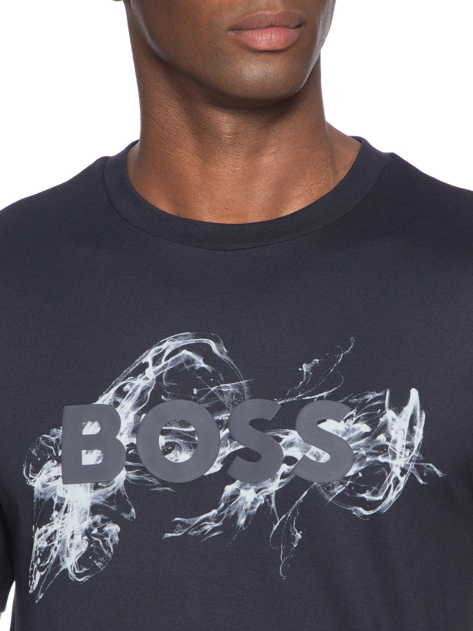 Camiseta Masculina Manga Curta Gola Careca C-Thompson  Azul Boss