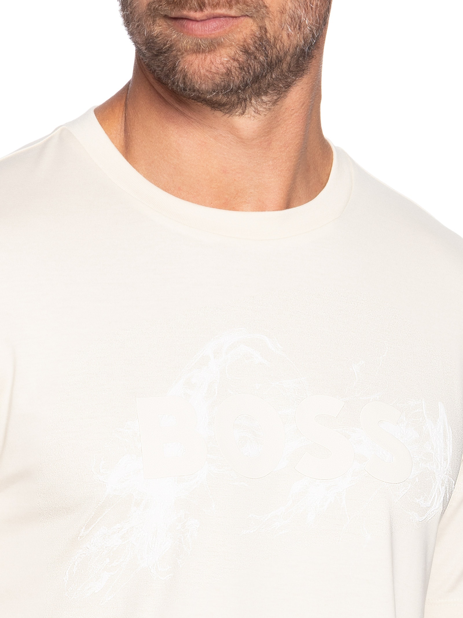 Camiseta Masculina Manga Curta Gola Careca C-Thompson  Branco Boss