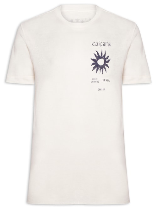 Camiseta Masculina Manga Curta Gola Careca Caiçara Sol – Branco