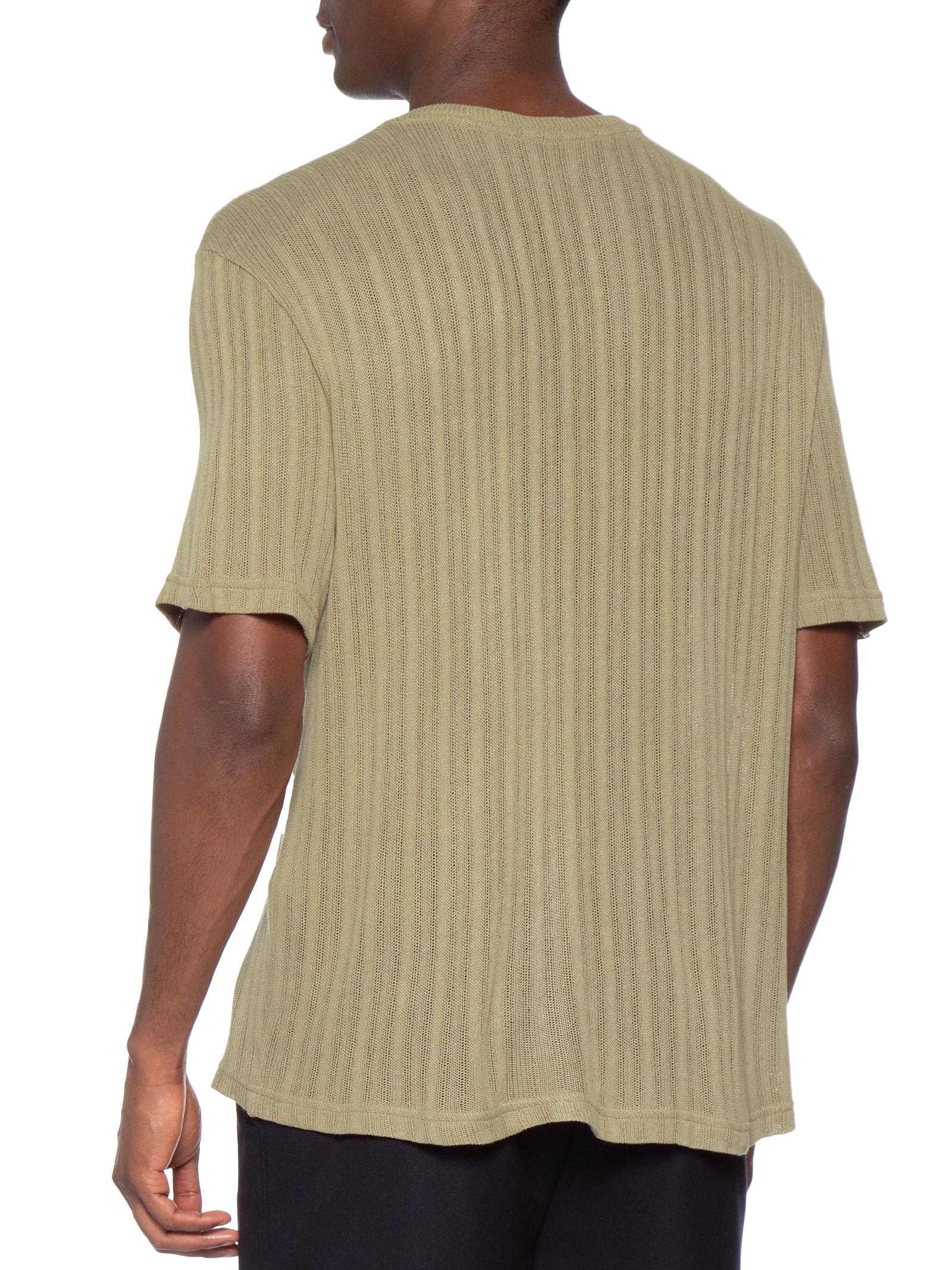 Camiseta Masculina Manga Curta Gola Careca Canelada Texture Bege Osklen