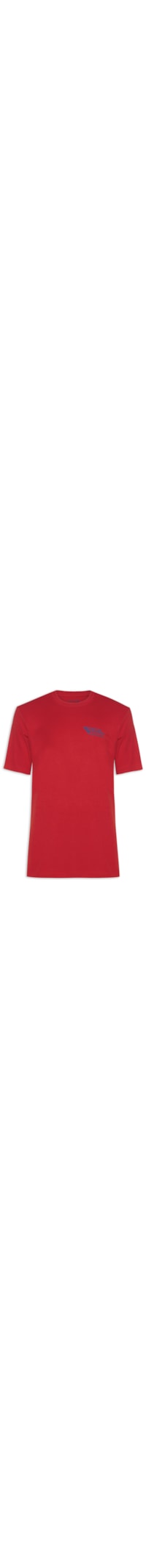 Camiseta Masculina Manga Curta Gola Careca Carimbo Itm - Vermelho