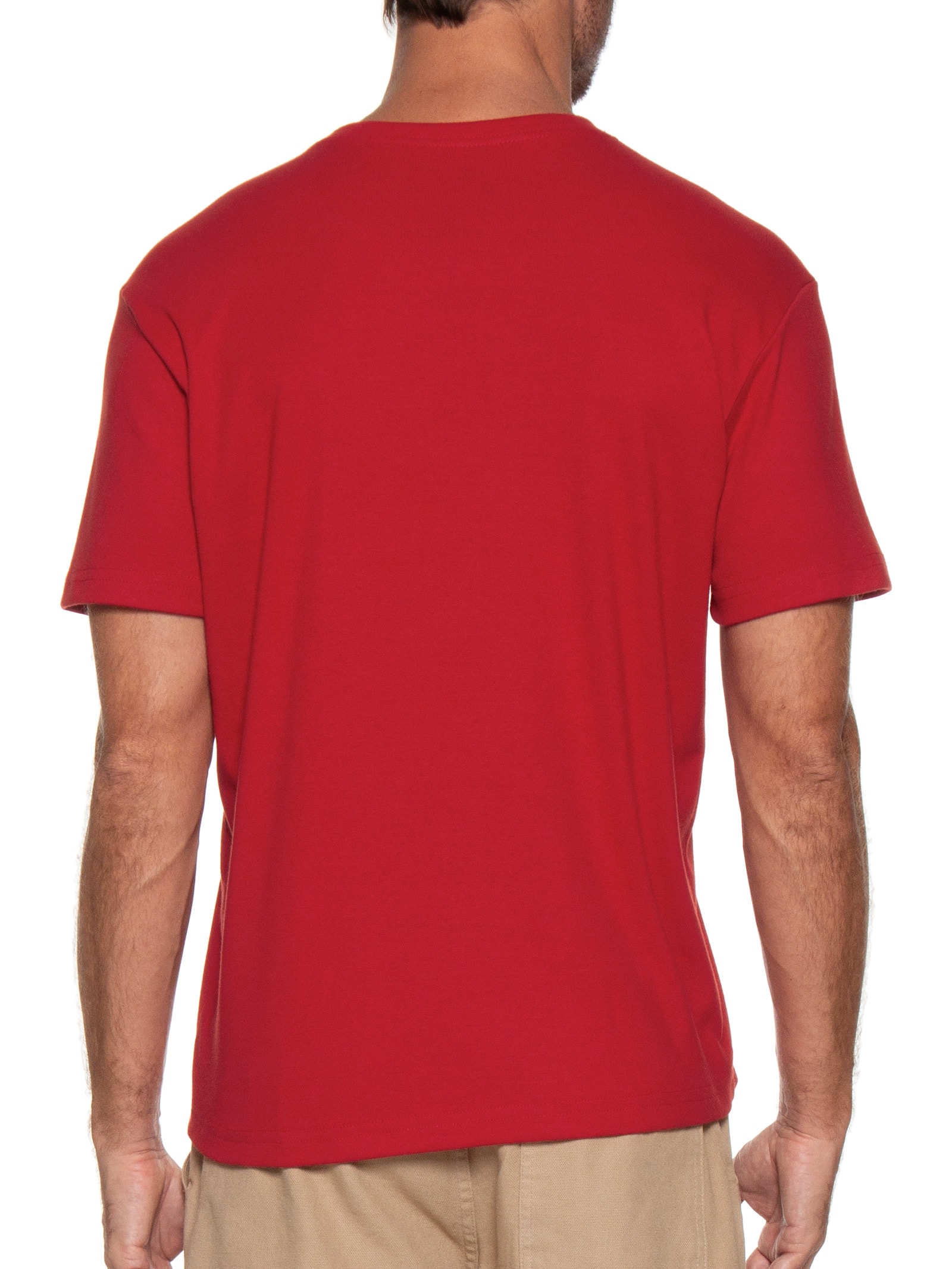 Camiseta Masculina Manga Curta Gola Careca Carimbo Itm Vermelho Osklen