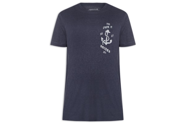 Camiseta Masculina Manga Curta Gola Careca Casa Da Ancora Light Linen - Azul