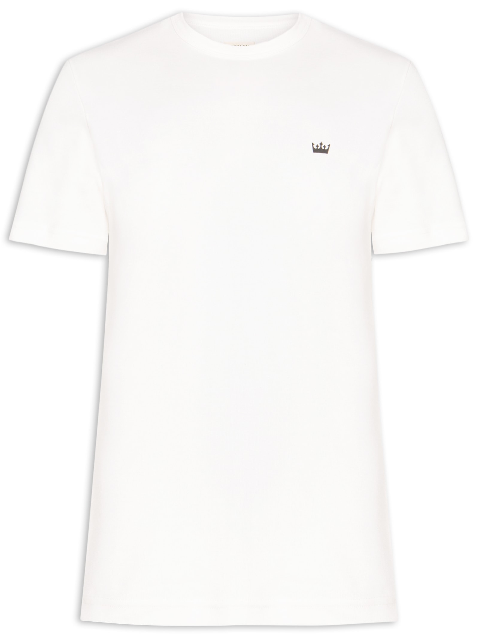 Camiseta Masculina Manga Curta Gola Careca Coroa Ribbed Branco Osklen