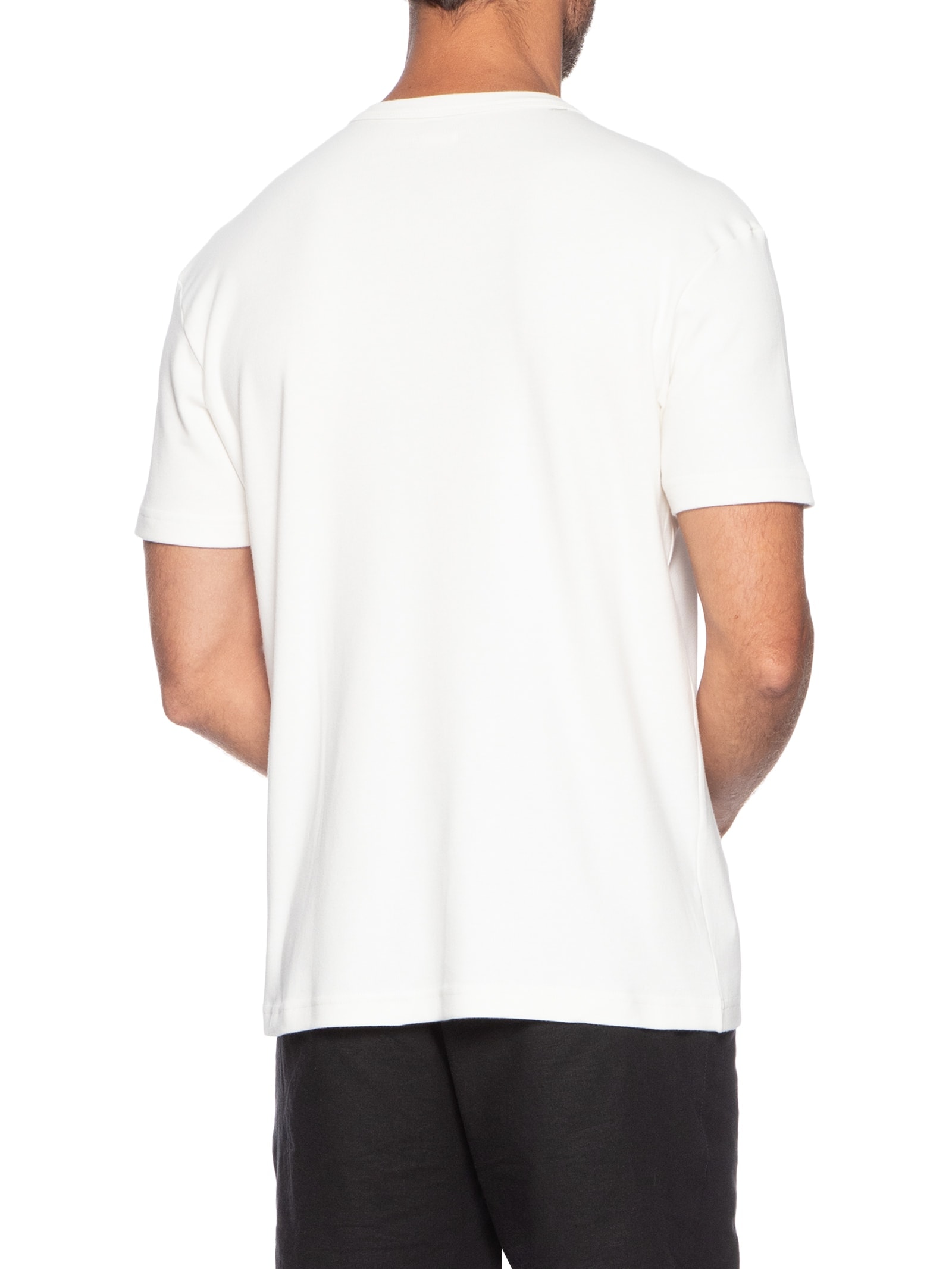 Camiseta Masculina Manga Curta Gola Careca Coroa Ribbed Branco Osklen