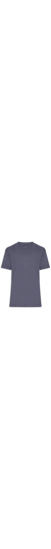 Camiseta Masculina Manga Curta Gola Careca Cropped Fit - Azul