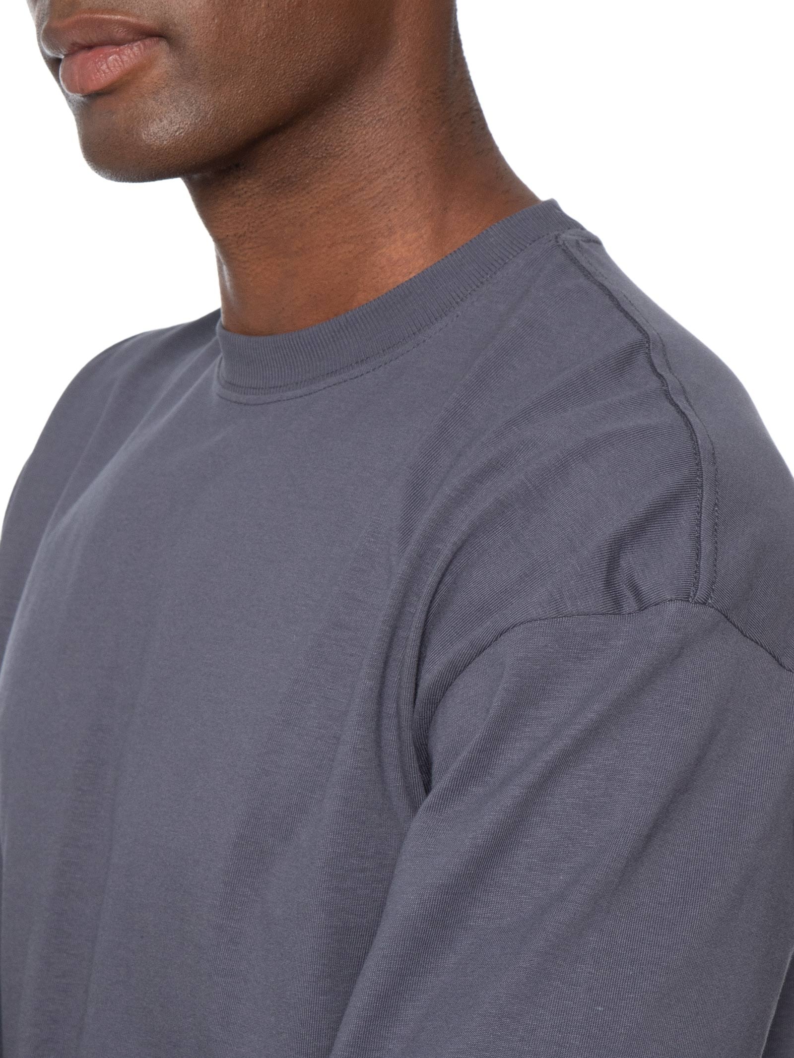Camiseta Masculina Manga Curta Gola Careca Cropped Fit Azul Cotton On