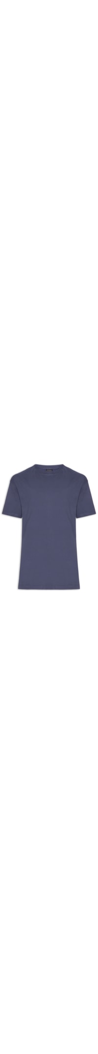 Camiseta Masculina Manga Curta Gola Careca Cropped Fit - Azul