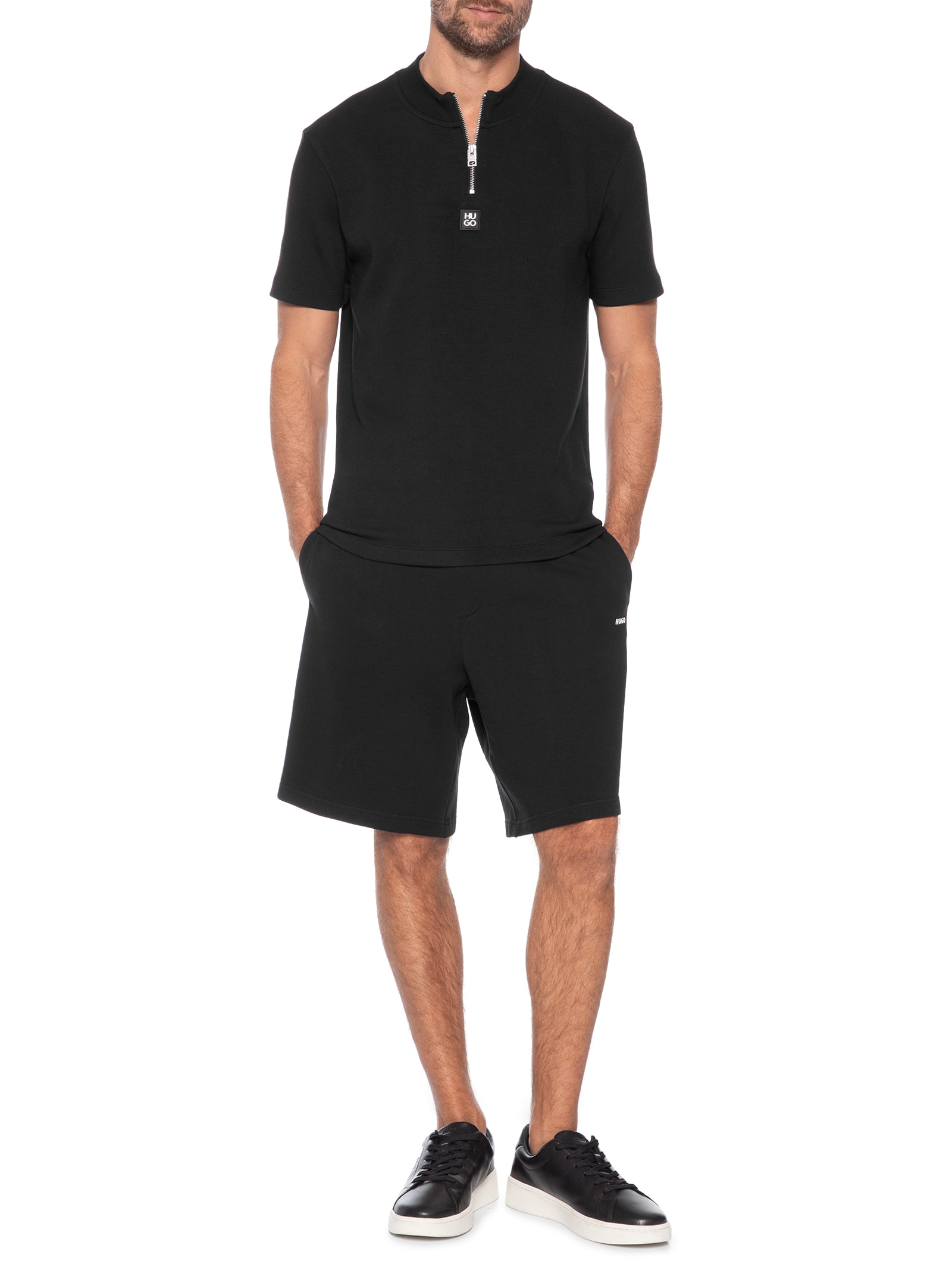Camiseta Masculina Manga Curta Gola Careca Dabi Preto Hugo