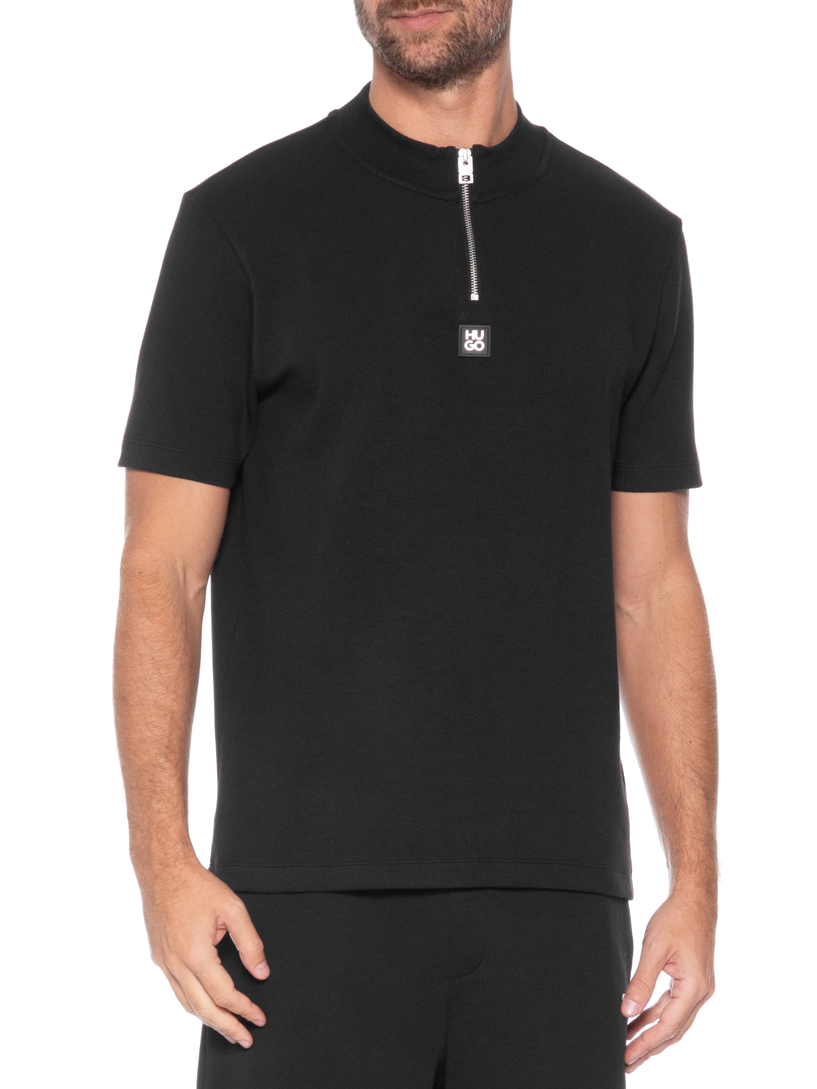 Camiseta Masculina Manga Curta Gola Careca Dabi Preto Hugo
