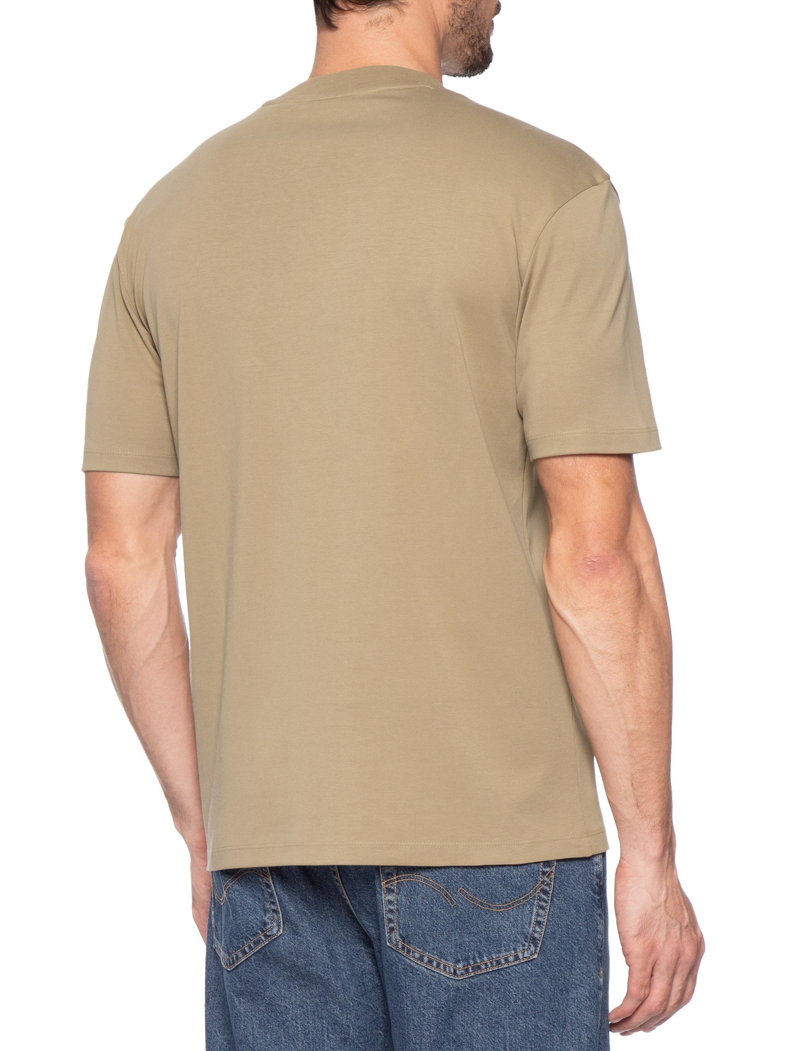 Camiseta Masculina Manga Curta Gola Careca Dalile Bege Hugo