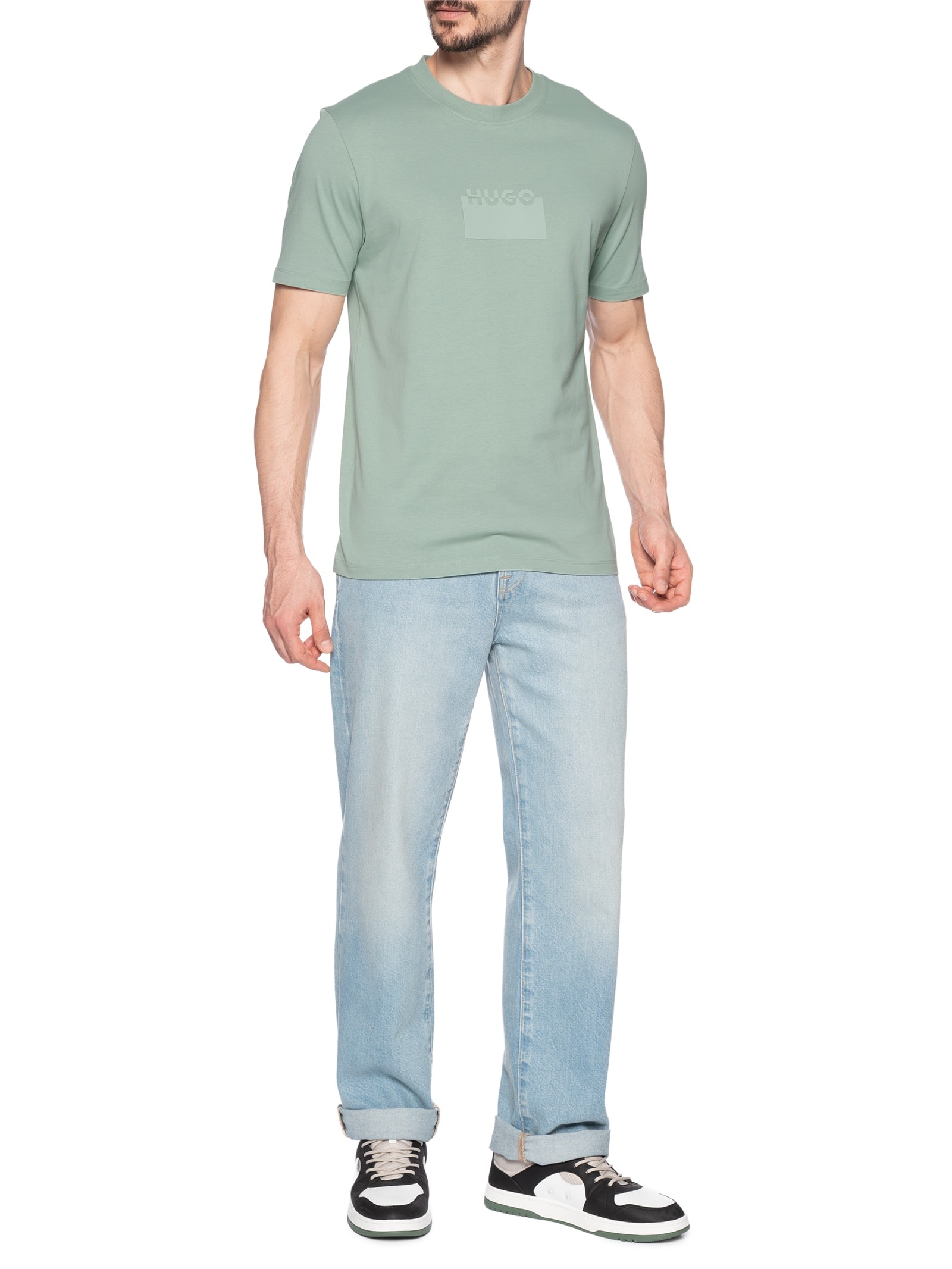 Camiseta Masculina Manga Curta Gola Careca Delastio Verde Hugo