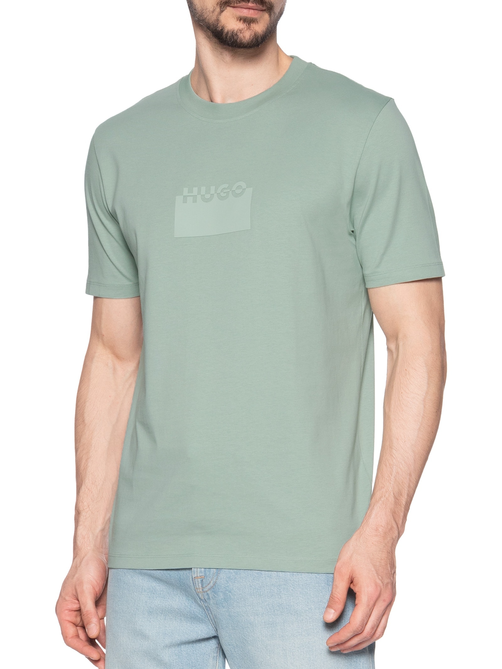 Camiseta Masculina Manga Curta Gola Careca Delastio Verde Hugo