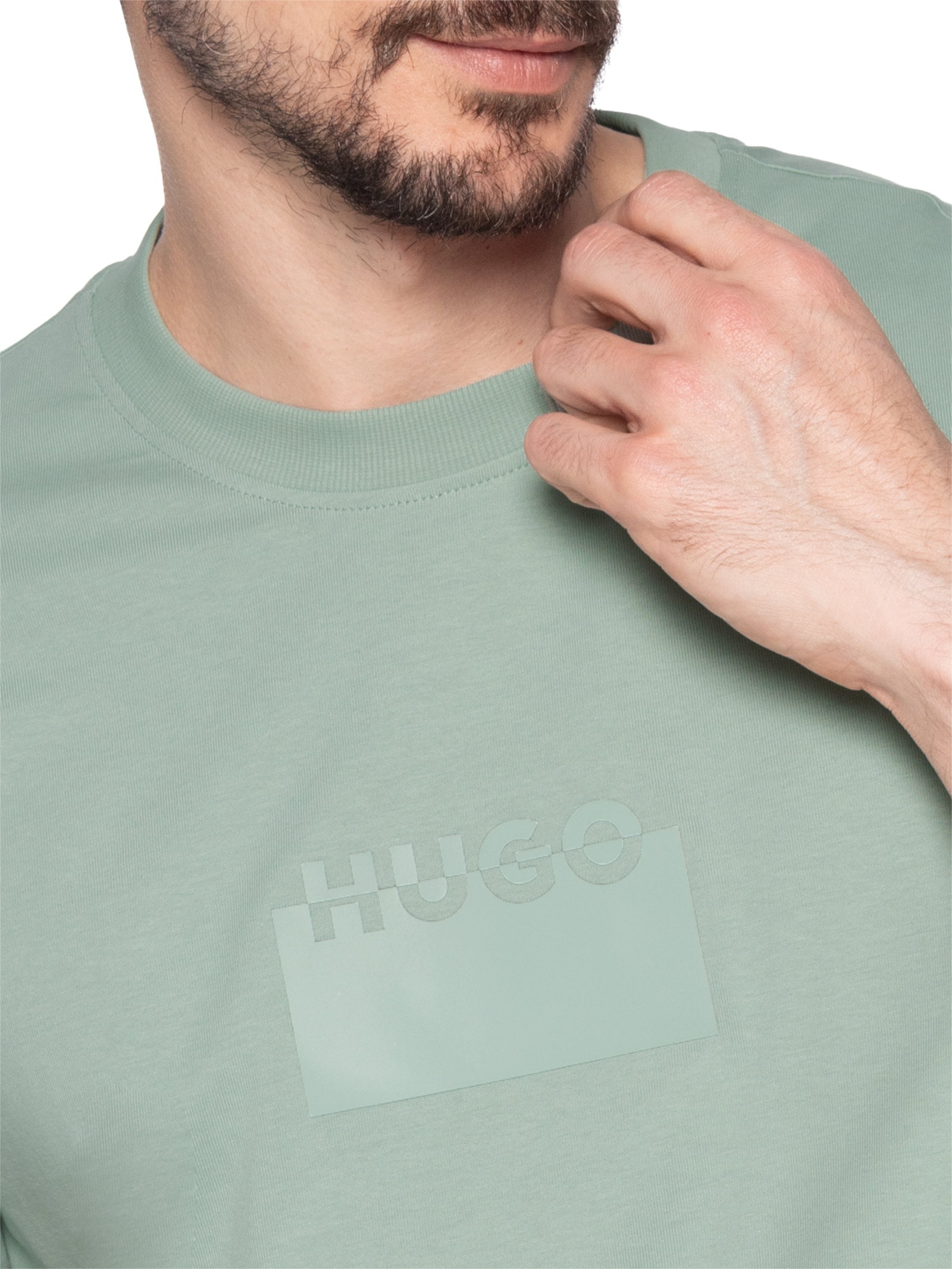 Camiseta Masculina Manga Curta Gola Careca Delastio Verde Hugo