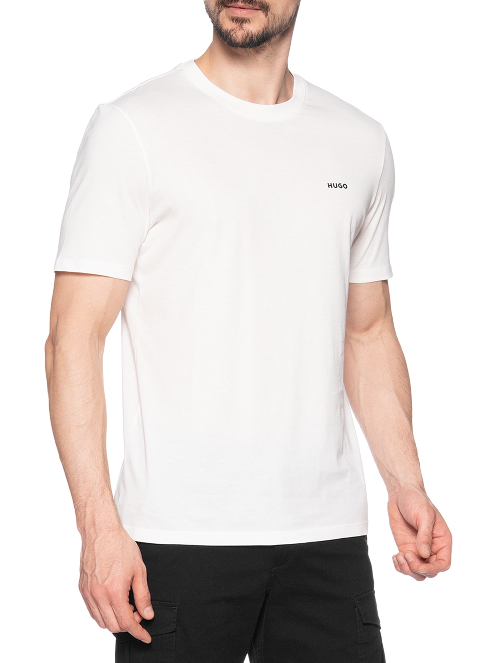 Camiseta Masculina Manga Curta Gola Careca Dero  Off White Hugo