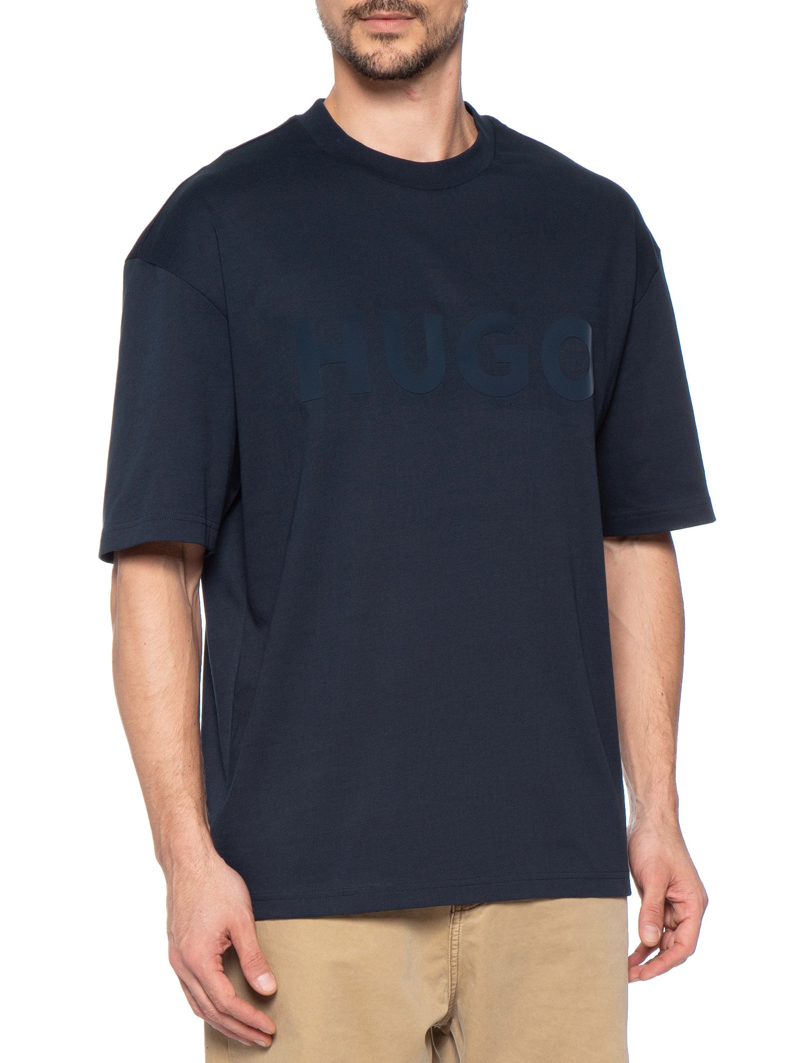 Camiseta Masculina Manga Curta Gola Careca Dinkee Azul Hugo