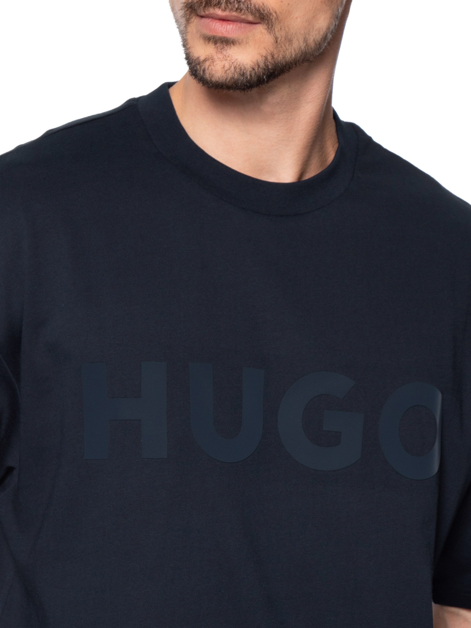 Camiseta Masculina Manga Curta Gola Careca Dinkee Azul Hugo