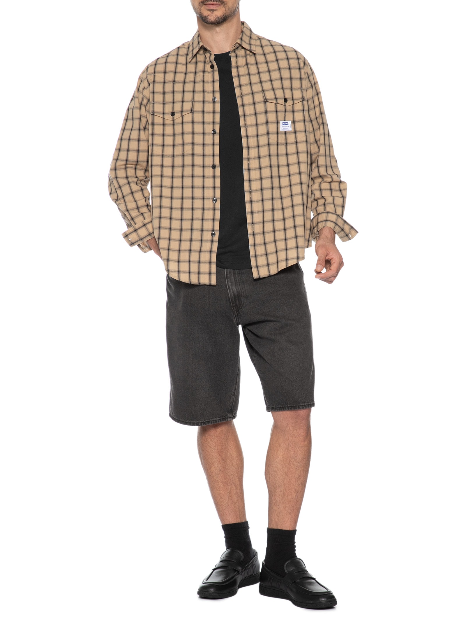 Camiseta Masculina Manga Curta Gola Careca Dorosi Preto Hugo