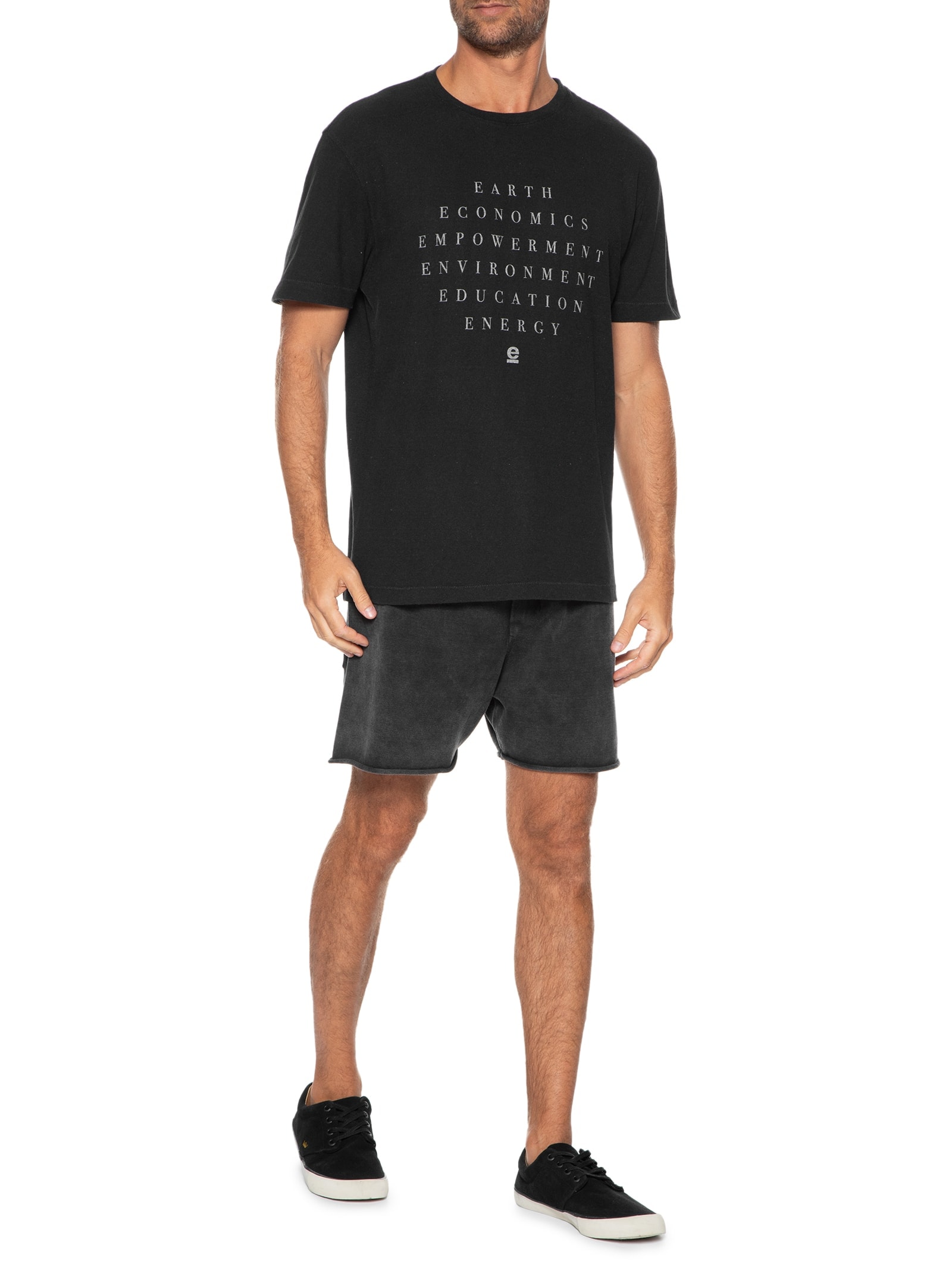 Camiseta Masculina Manga Curta Gola Careca Double 6 Es Preto Osklen