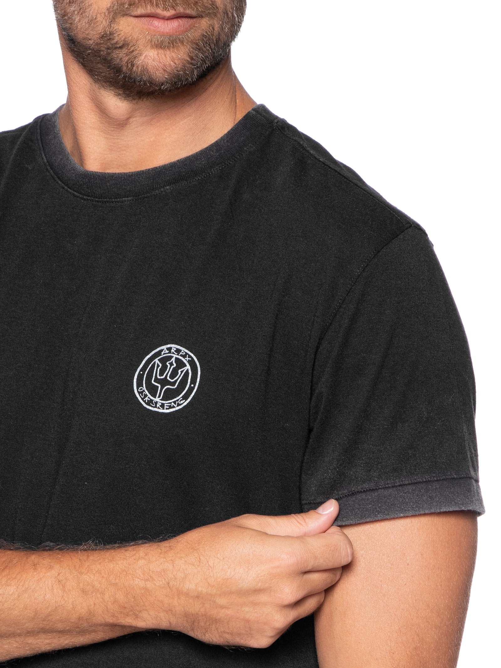 Camiseta Masculina Manga Curta Gola Careca Double Arpx Handmade  Preto Osklen