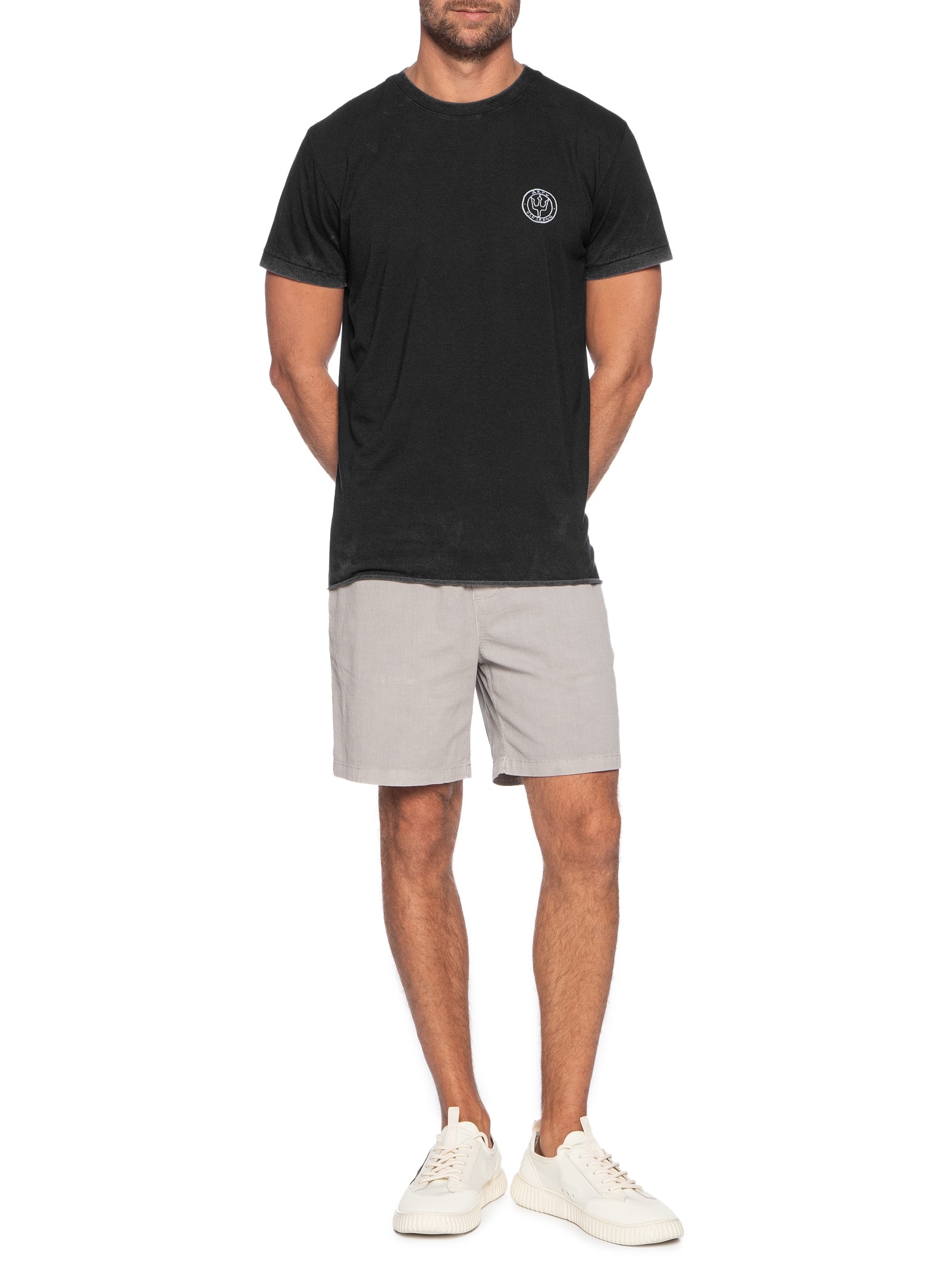 Camiseta Masculina Manga Curta Gola Careca Double Arpx Handmade  Preto Osklen