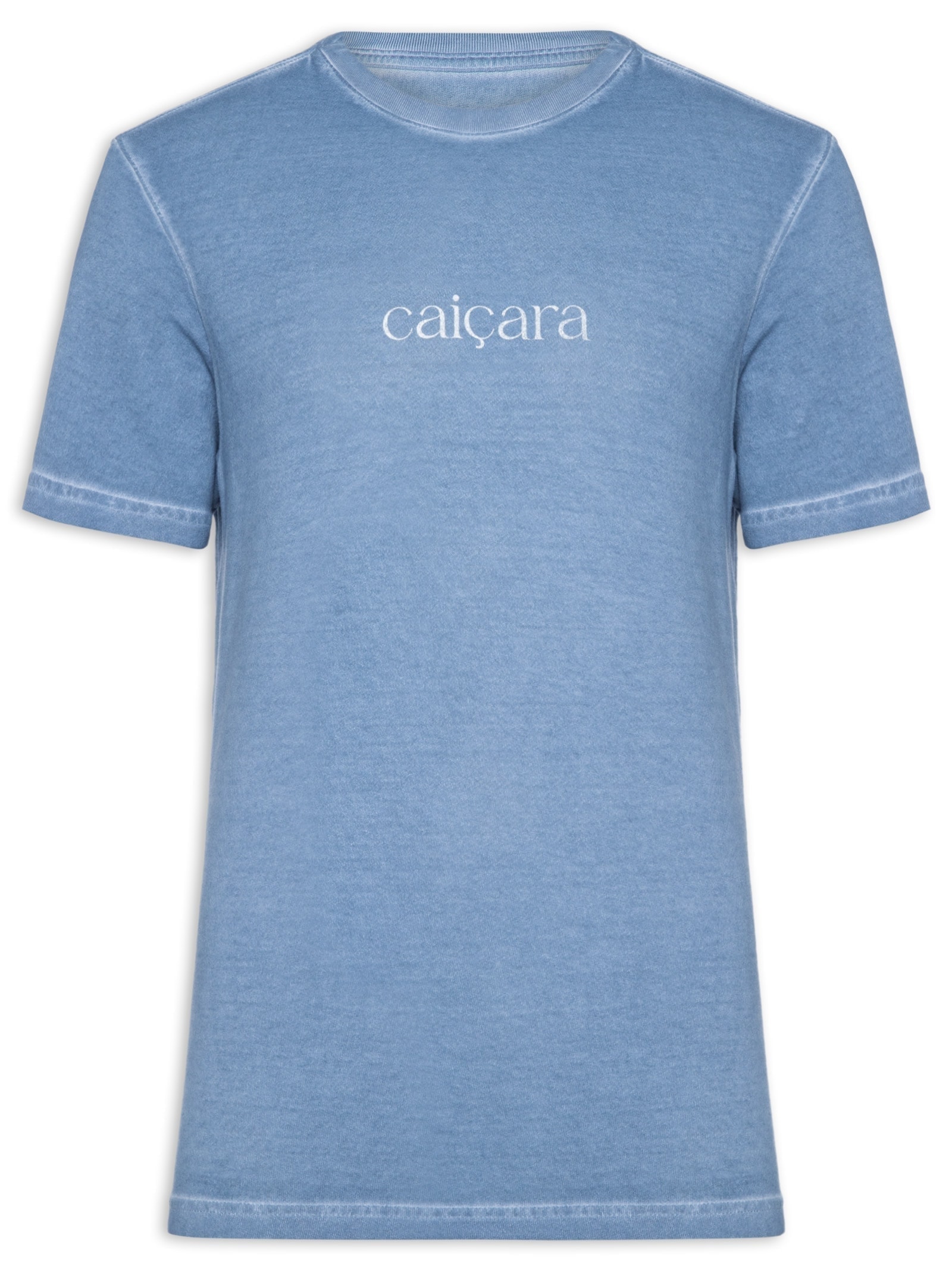 Camiseta Masculina Manga Curta Gola Careca Double Caiçara Watercolor  Azul Osklen