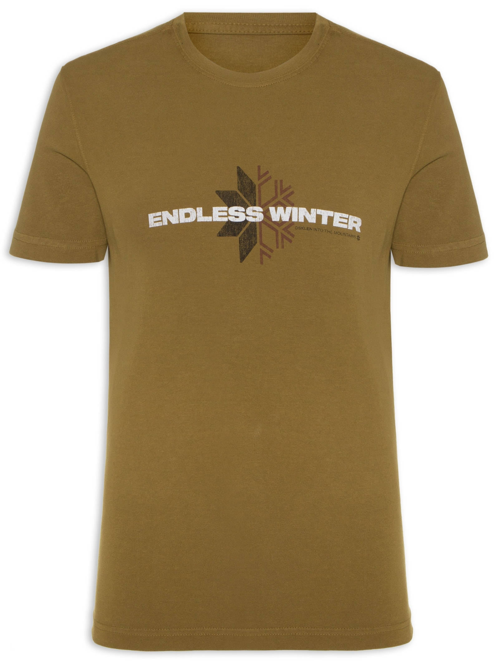 Camiseta Masculina Manga Curta Gola Careca Double Endless Winter Marrom Osklen