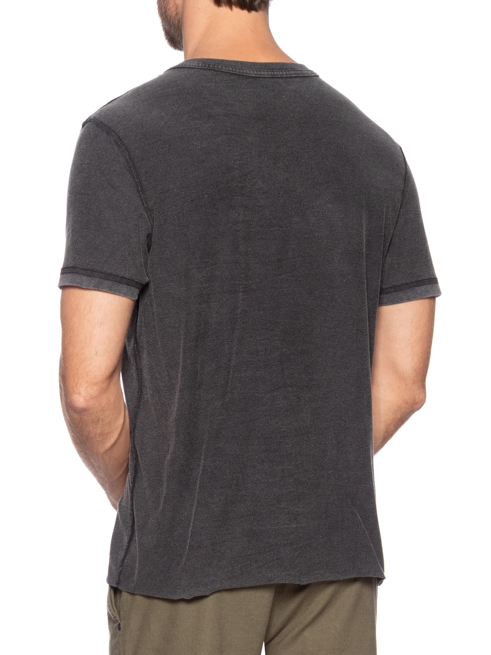 Camiseta Masculina Manga Curta Gola Careca Double Face Ride Fast Preto Osklen