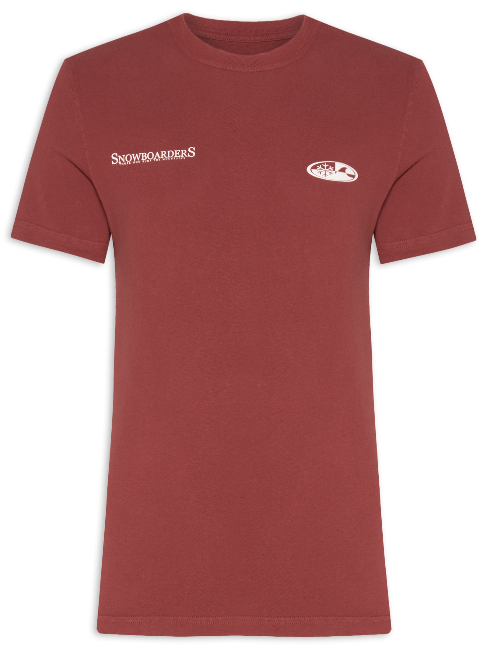 Camiseta Masculina Manga Curta Gola Careca Double Face Snowboarders Vermelho Osklen