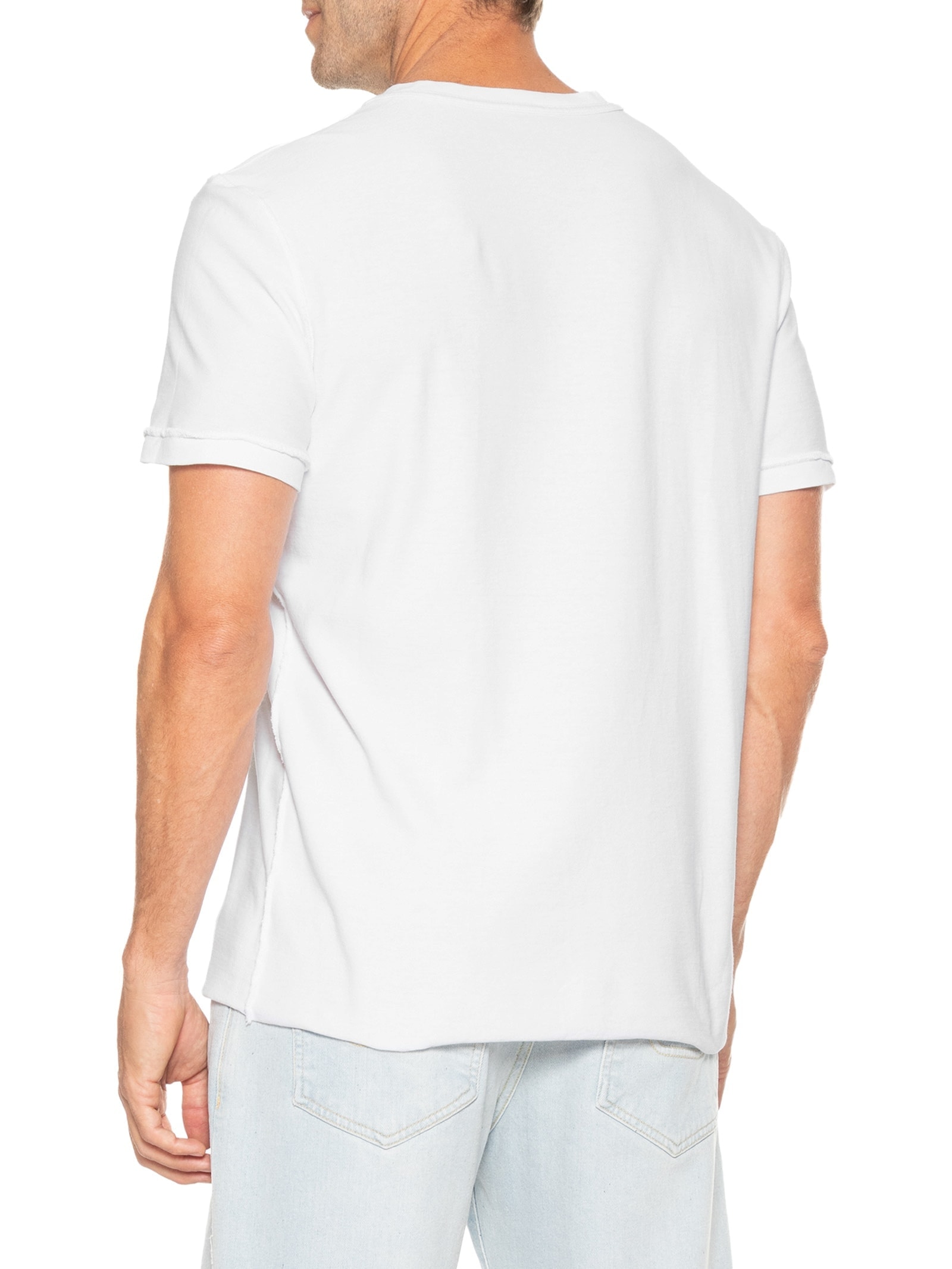 Camiseta Masculina Manga Curta Gola Careca Double Oceans Mc Branca Osklen