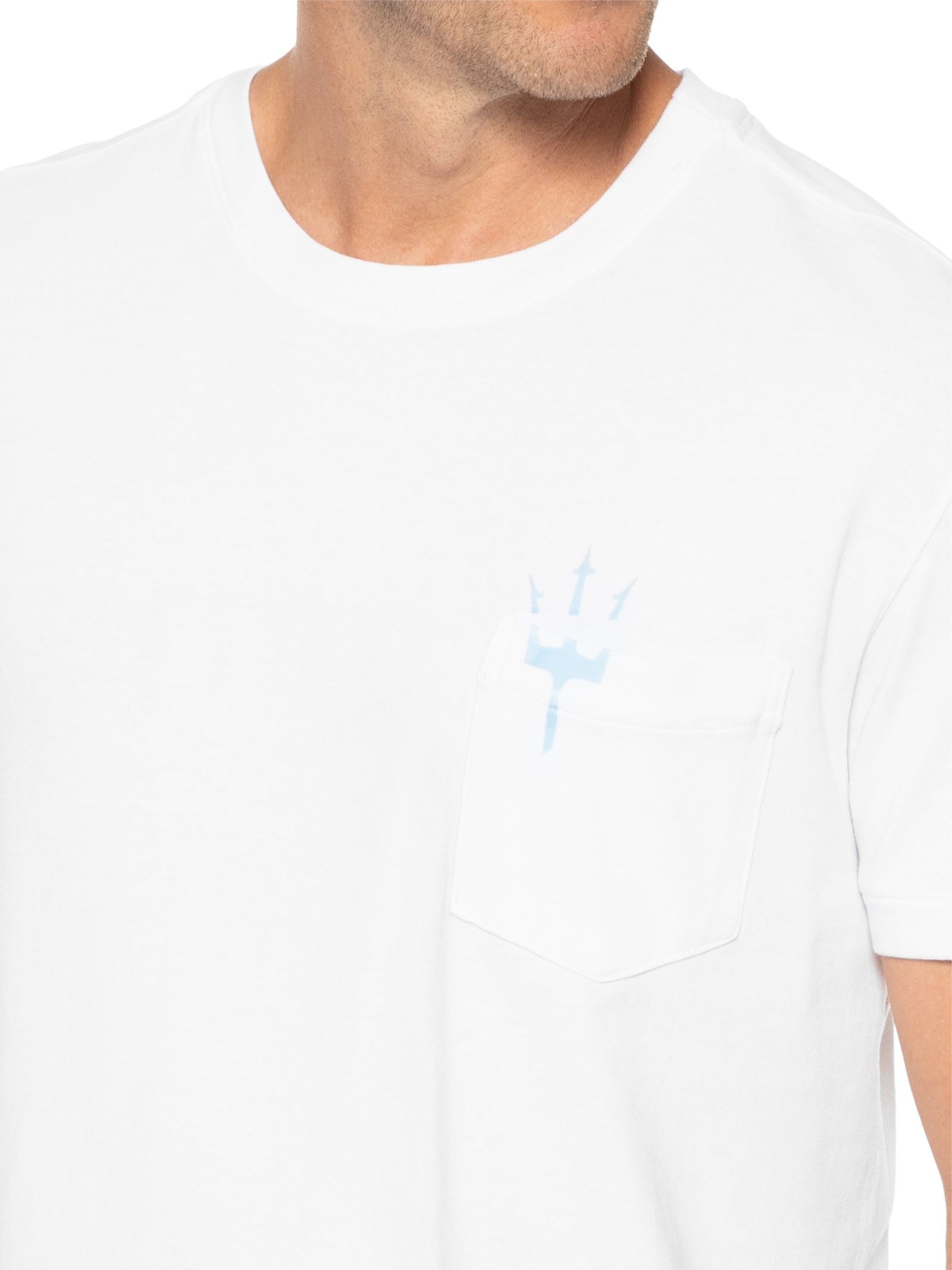 Camiseta Masculina Manga Curta Gola Careca Double Oceans Mc Branca Osklen