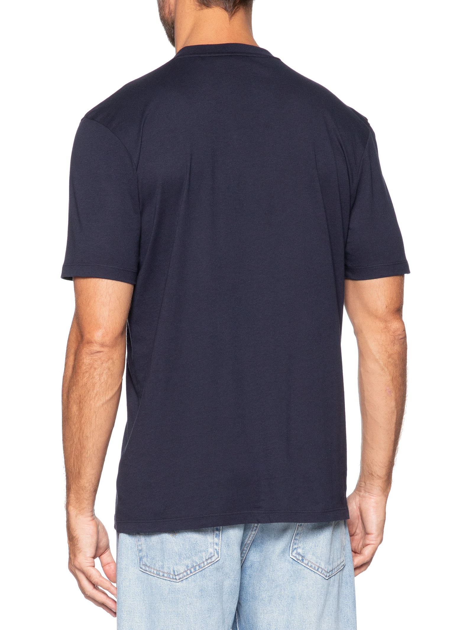 Camiseta Masculina Manga Curta Gola Careca Dulivio Azul Hugo