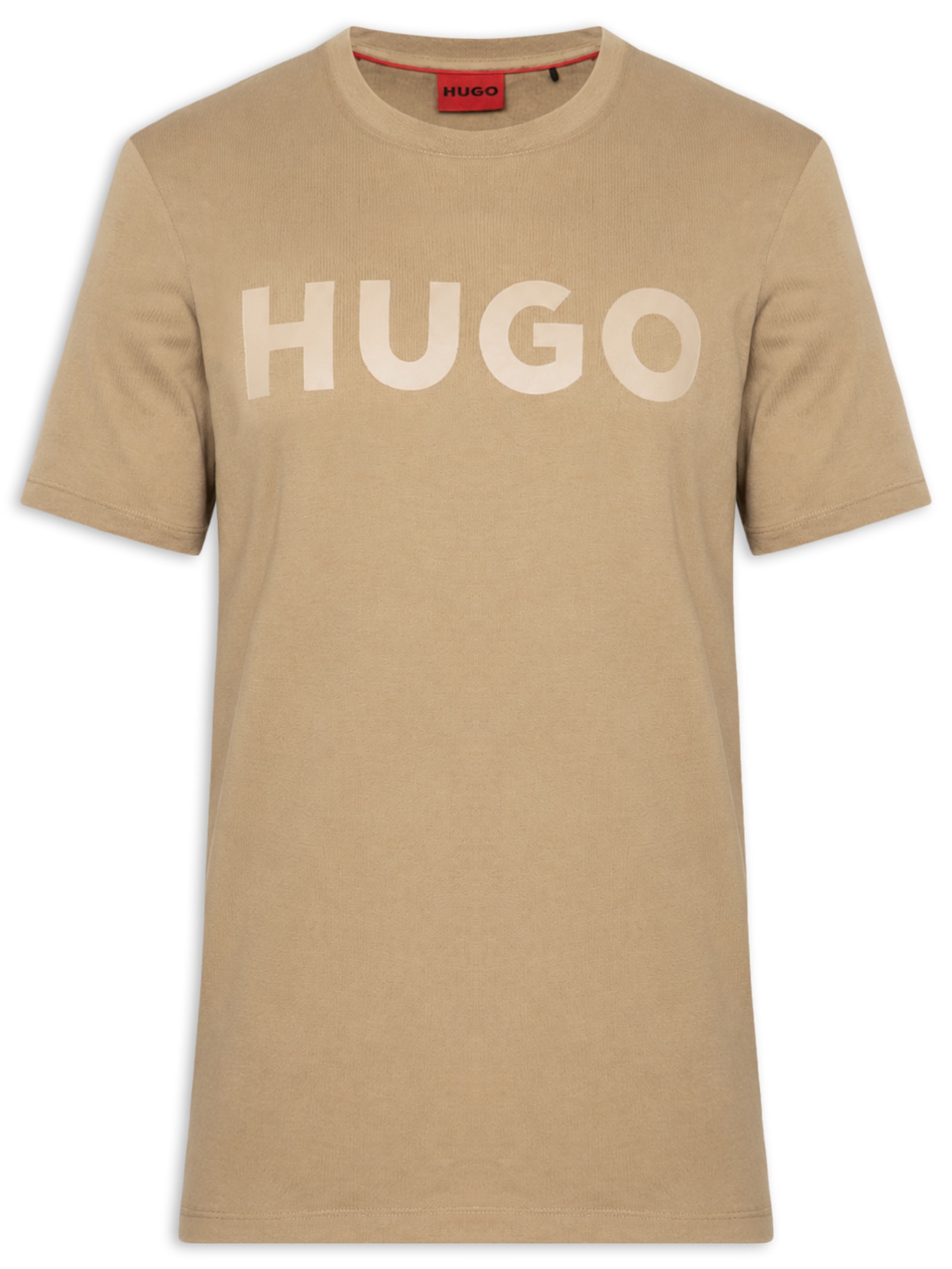 Camiseta Masculina Manga Curta Gola Careca Dulivio Bege Hugo