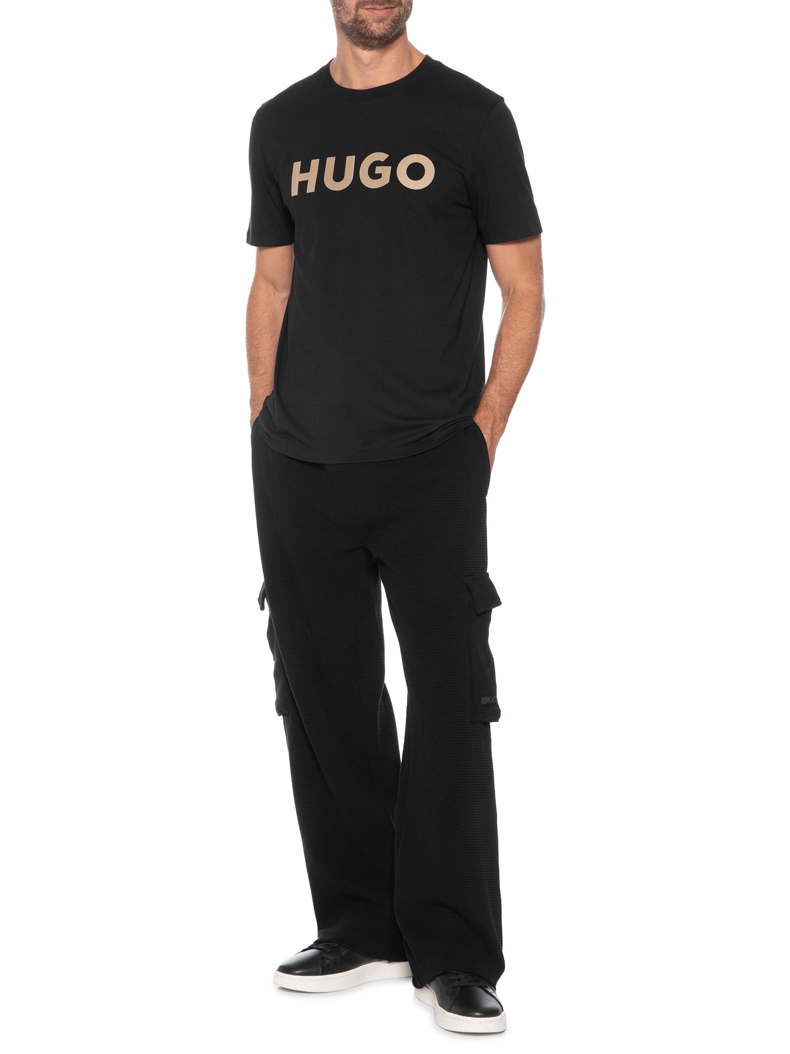 Camiseta Masculina Manga Curta Gola Careca Dulivio Preto Hugo