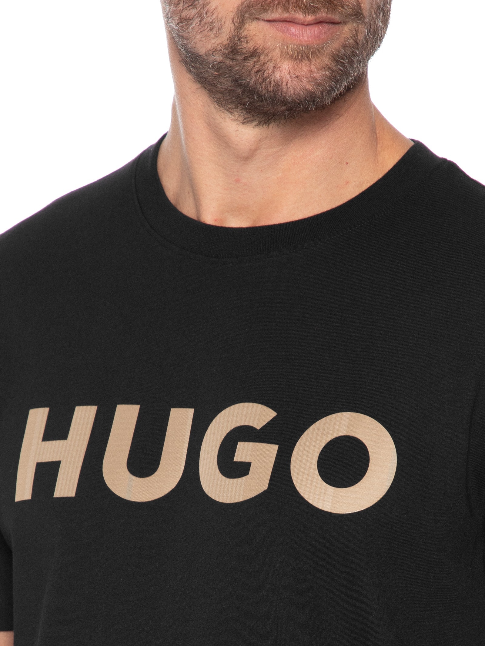 Camiseta Masculina Manga Curta Gola Careca Dulivio Preto Hugo