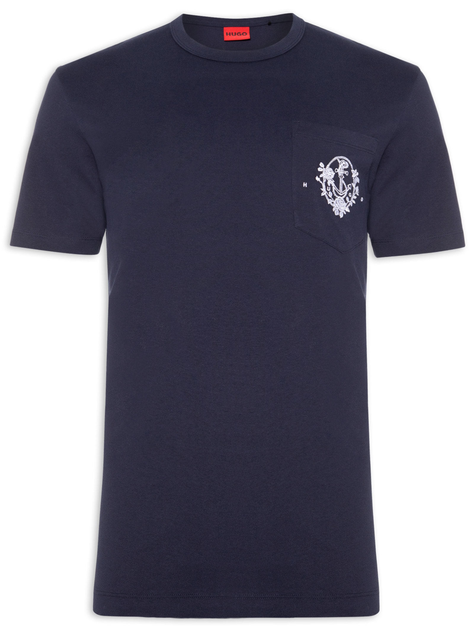 Camiseta Masculina Manga Curta Gola Careca Durstee Azul Hugo