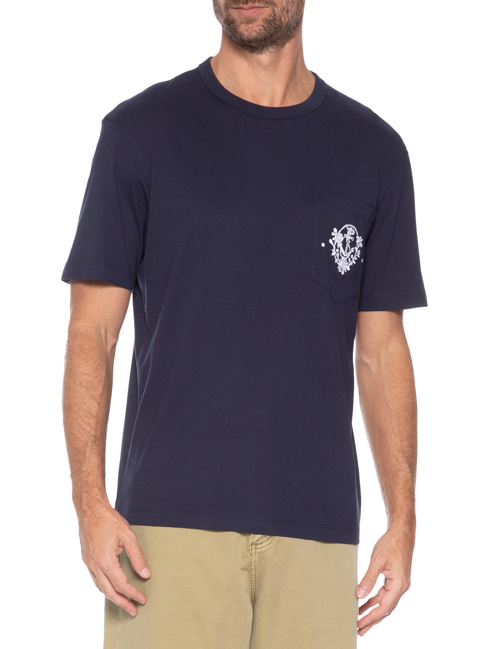 Camiseta Masculina Manga Curta Gola Careca Durstee Azul Hugo