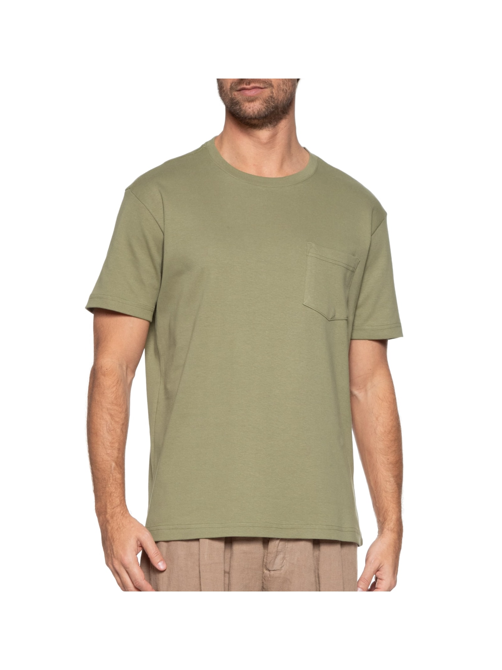 Camiseta Masculina Manga Curta Gola Careca E Basics Organic Cotton Verde Osklen