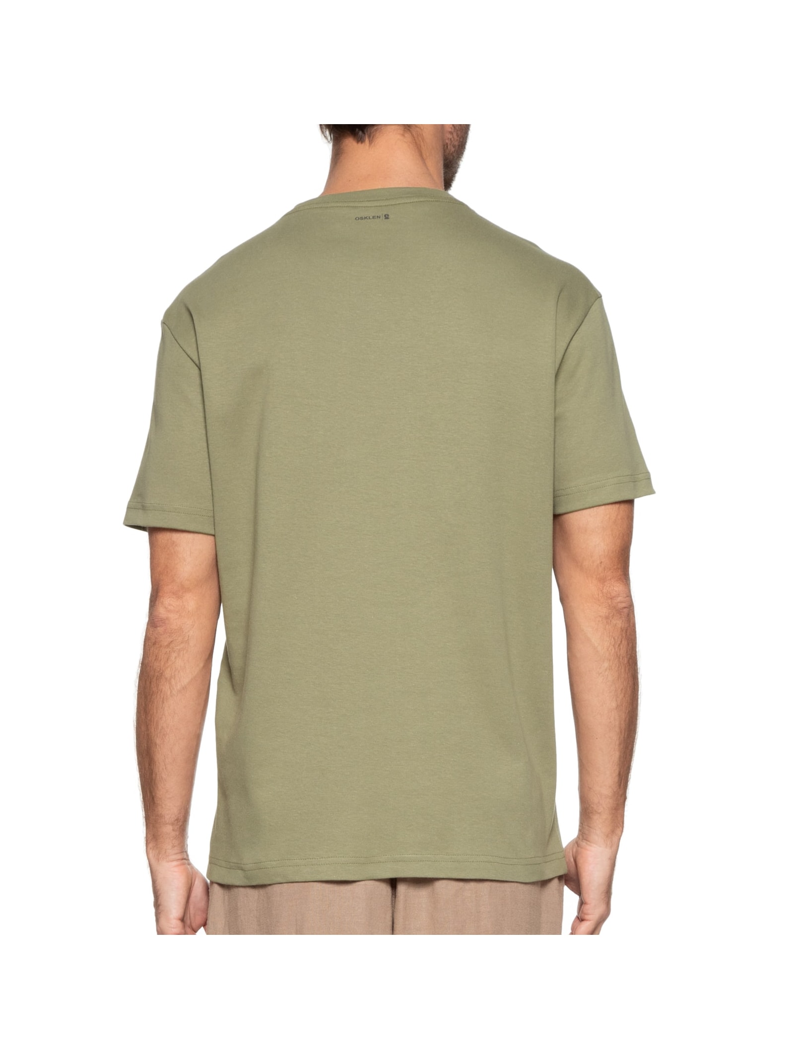 Camiseta Masculina Manga Curta Gola Careca E Basics Organic Cotton Verde Osklen