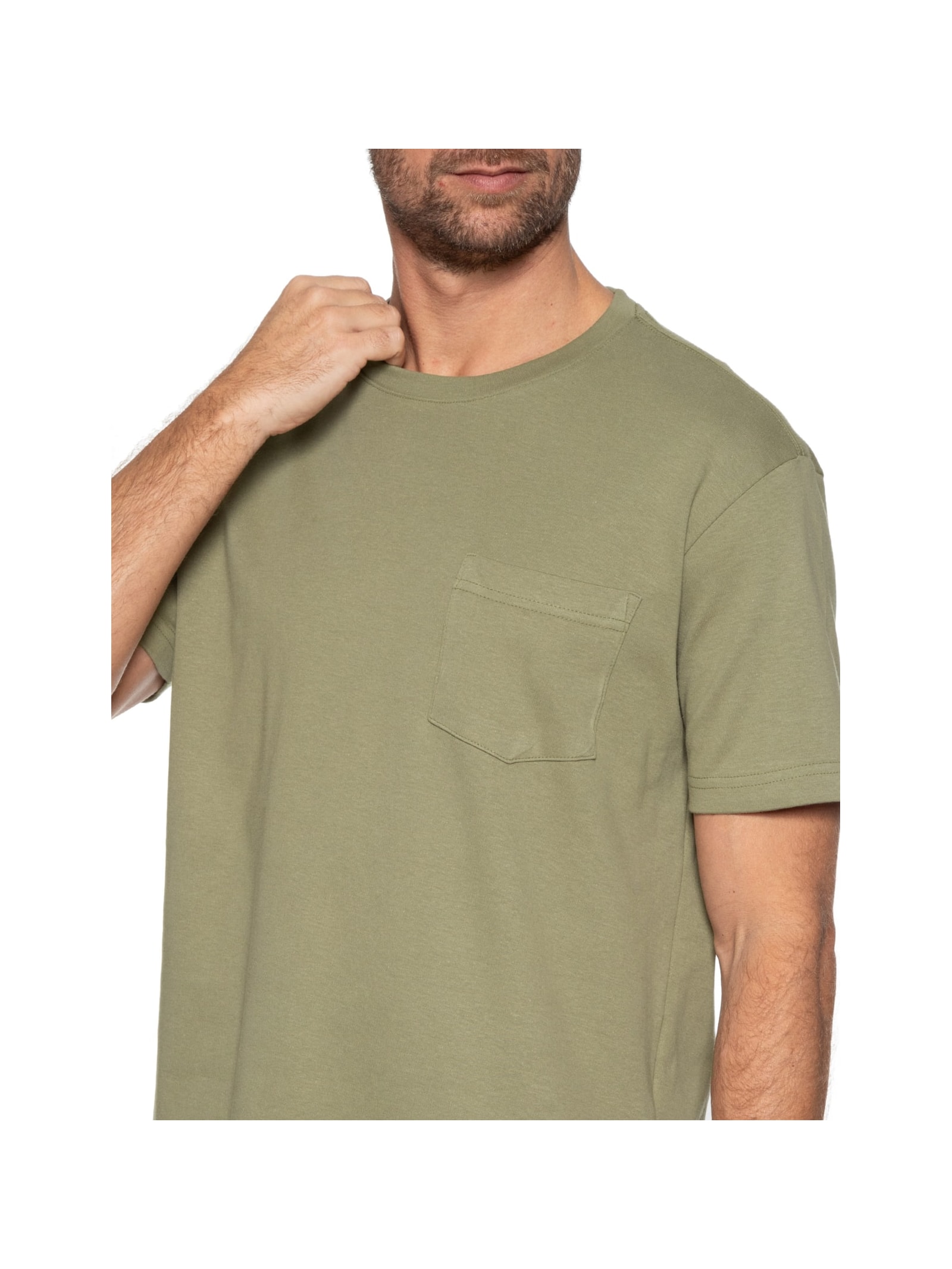 Camiseta Masculina Manga Curta Gola Careca E Basics Organic Cotton Verde Osklen