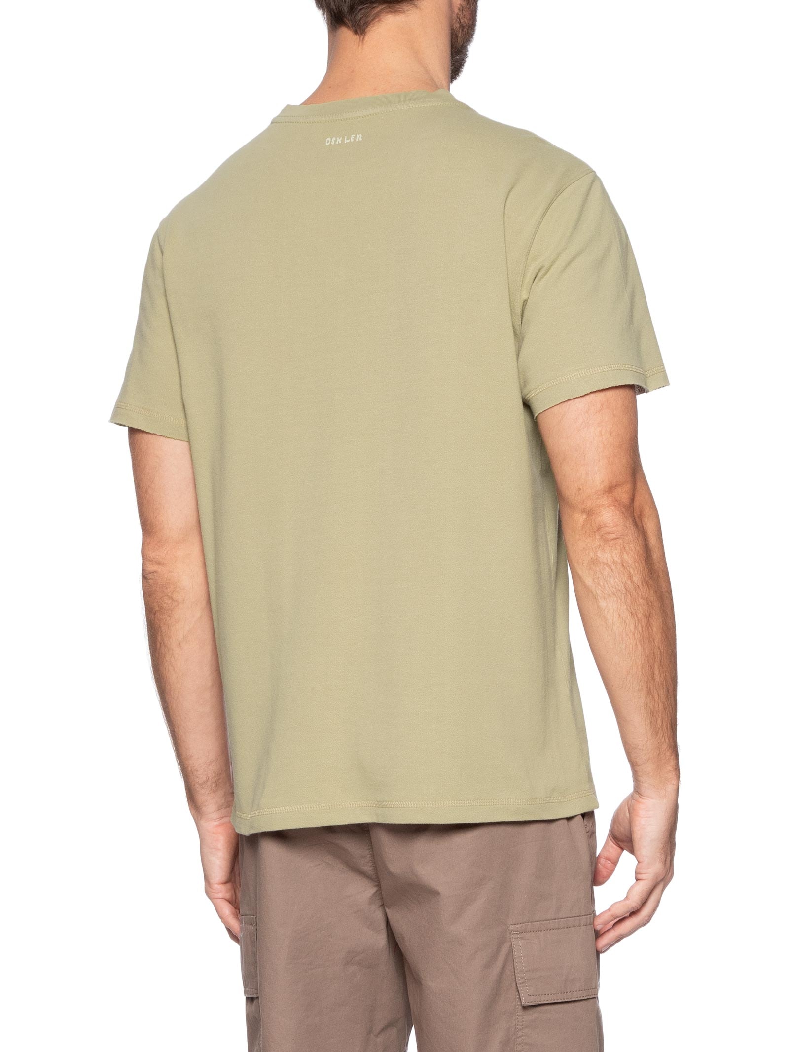 Camiseta Masculina Manga Curta Gola Careca E-Colors Caiçara Type Bege Osklen