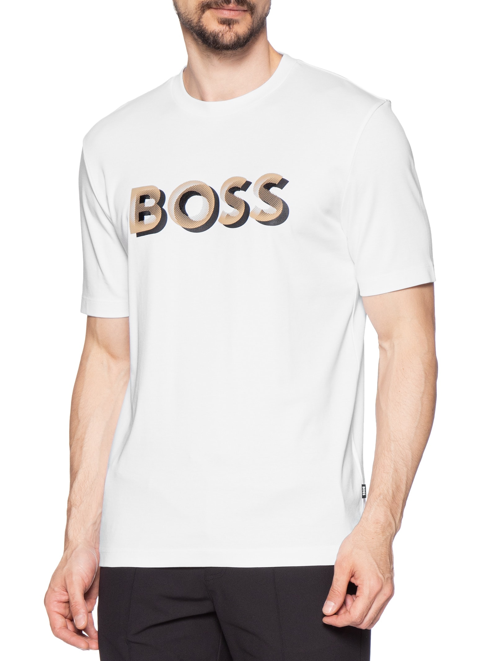 Camiseta Masculina Manga Curta Gola Careca H-Thompson Branco Boss