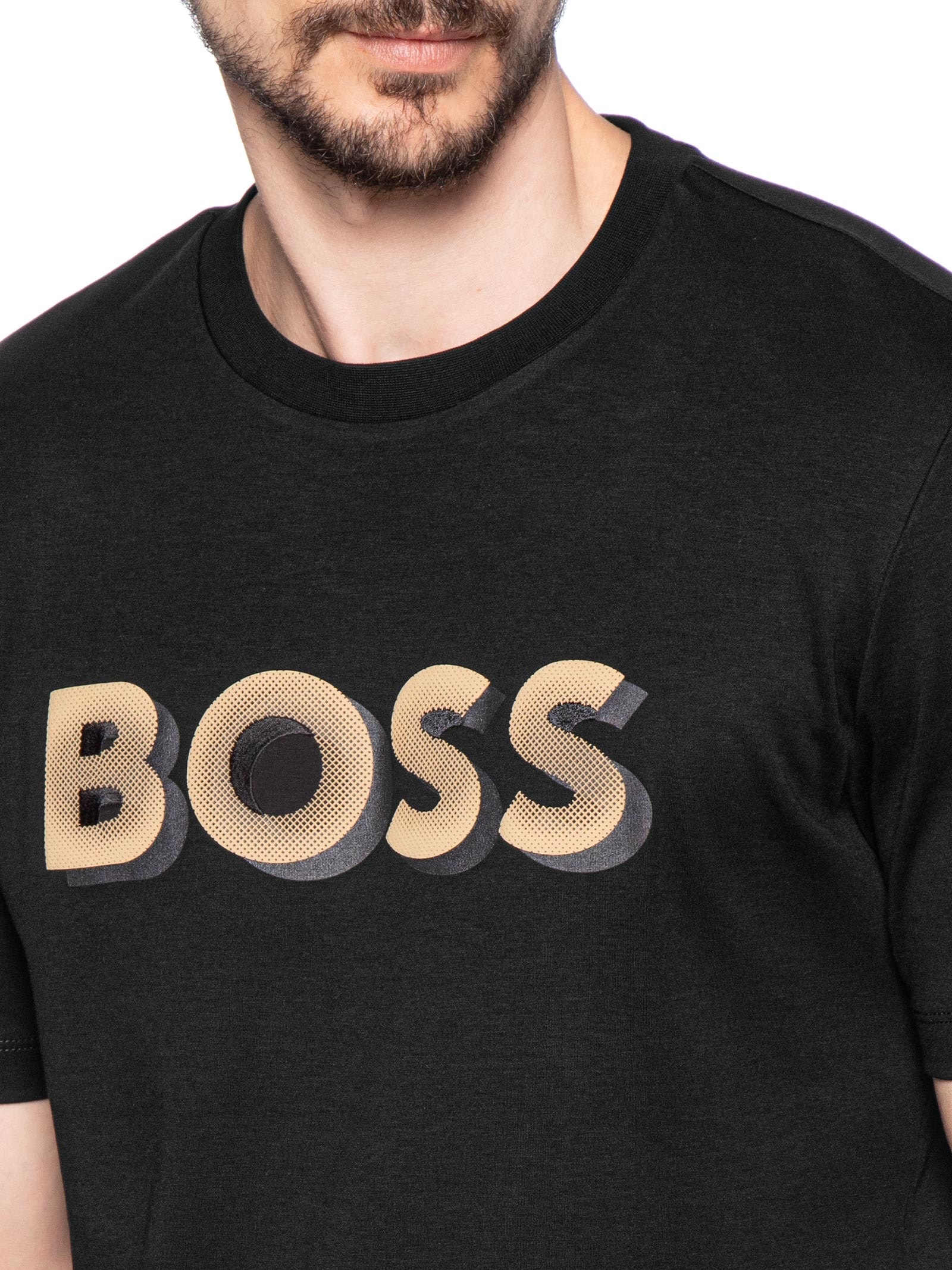 Camiseta Masculina Manga Curta Gola Careca H-Thompson  Preto Boss
