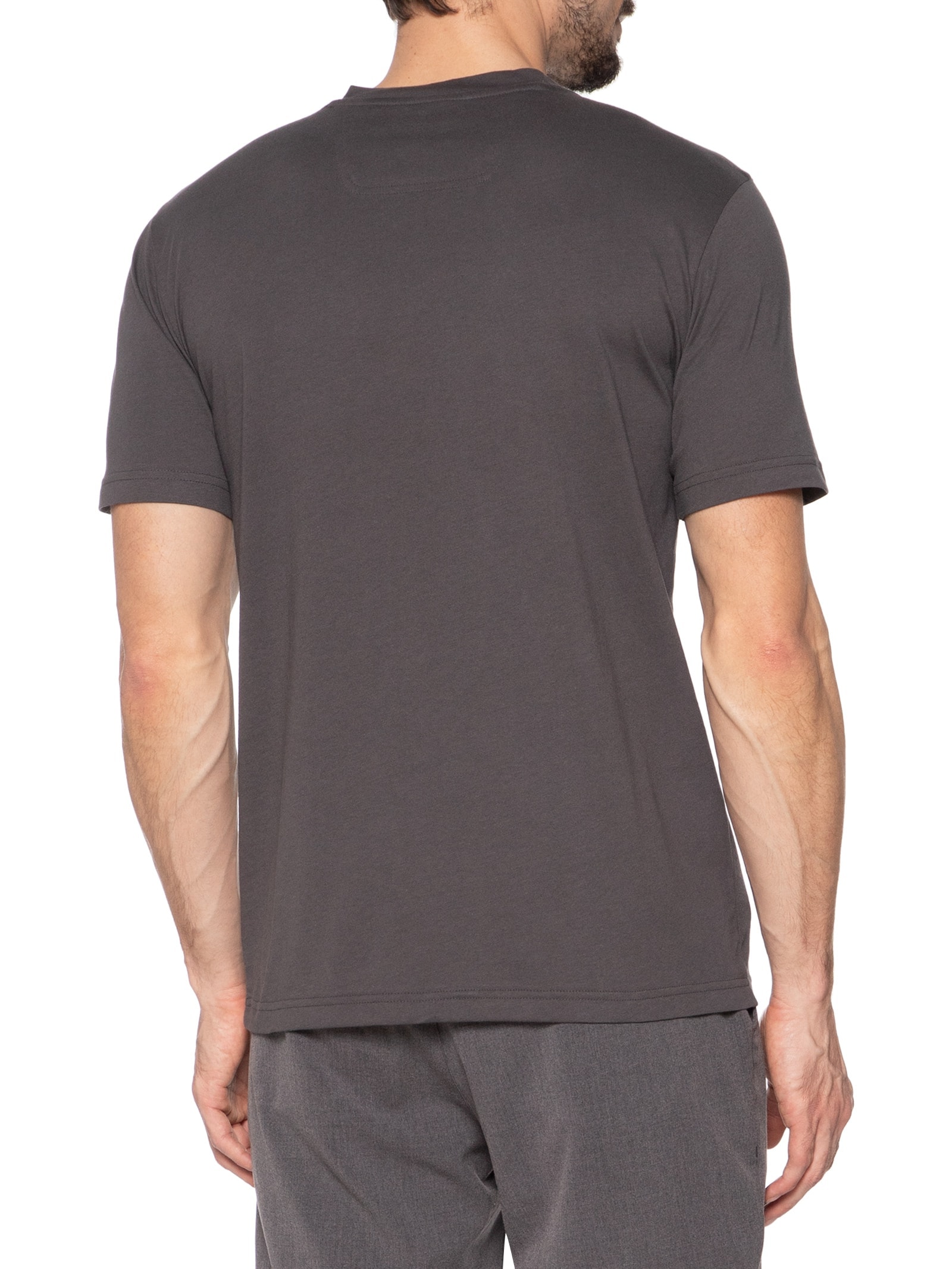 Camiseta Masculina Manga Curta Gola Careca Iconic 01 Cinza Boss