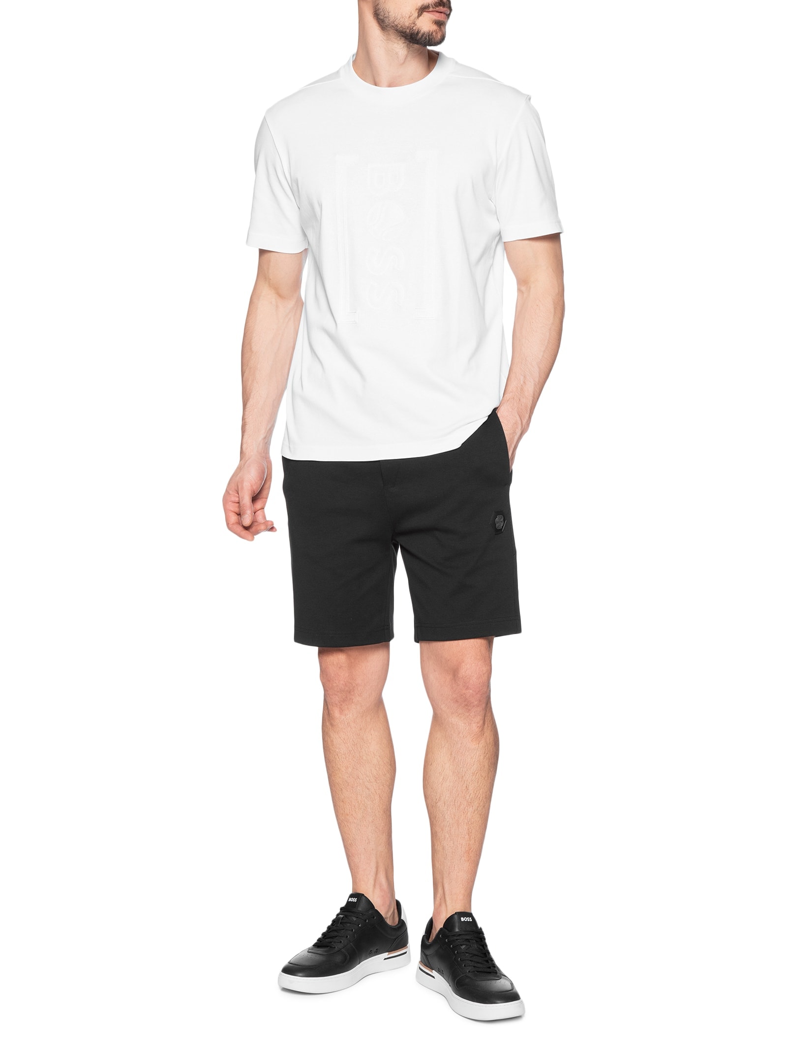 Camiseta Masculina Manga Curta Gola Careca Iconic  Branco Boss