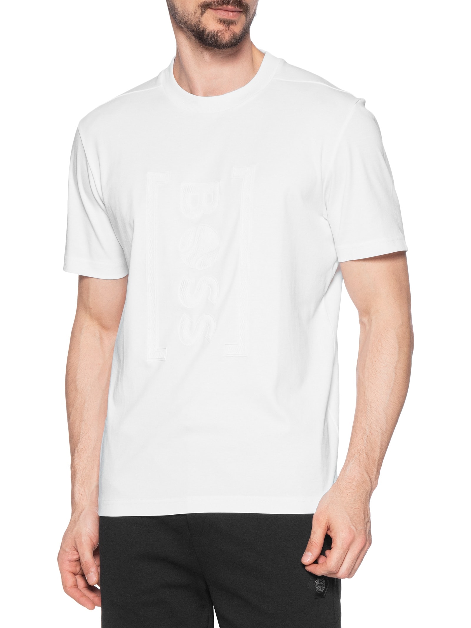 Camiseta Masculina Manga Curta Gola Careca Iconic  Branco Boss