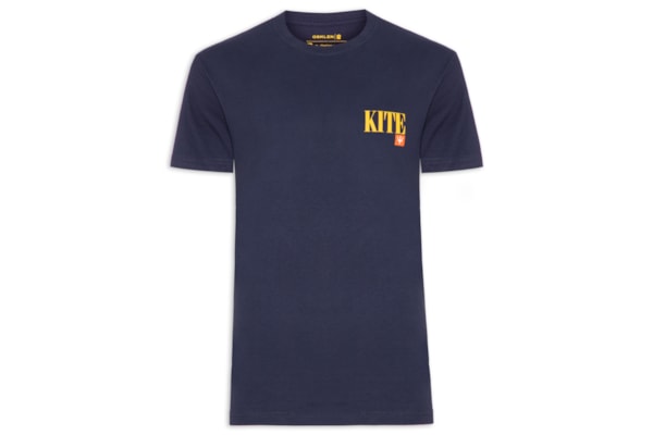 Camiseta Masculina Manga Curta Gola Careca Kite Over - Azul